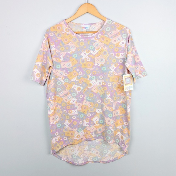 LuLaRoe Tops - Lularoe Pastel Mix Tape Print Irma Top